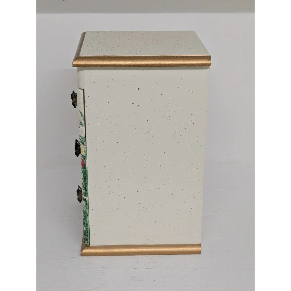 Hand Painted Butterfly Dresser Jewelry Box 3 Drawers Handpainted Fairy Cottage